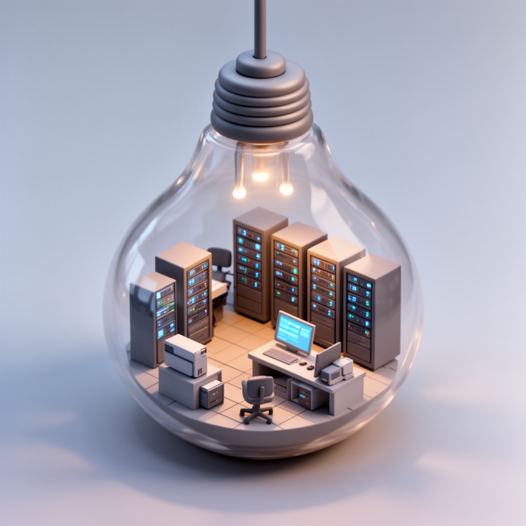 Tiny server room representing self-hosting